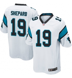 Men's Nike Carolina Panthers #19 Russell Shepard Game White NFL Jersey