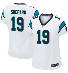 Women's Nike Carolina Panthers #19 Russell Shepard Game White NFL Jersey
