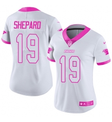 Women's Nike Carolina Panthers #19 Russell Shepard Limited White/Pink Rush Fashion NFL Jersey