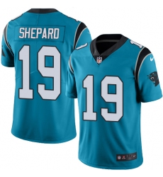Youth Nike Carolina Panthers #19 Russell Shepard Blue Alternate Vapor Untouchable Limited Player NFL Jersey