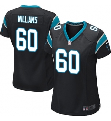Women's Nike Carolina Panthers #60 Daryl Williams Game Black Team Color NFL Jersey
