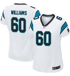 Women's Nike Carolina Panthers #60 Daryl Williams Game White NFL Jersey