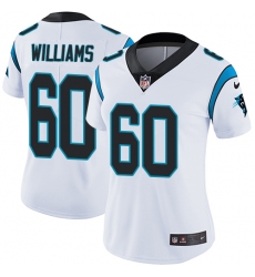 Women's Nike Carolina Panthers #60 Daryl Williams White Vapor Untouchable Elite Player NFL Jersey