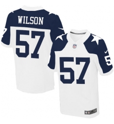 Men's Nike Dallas Cowboys #57 Damien Wilson Elite White Throwback Alternate NFL Jersey