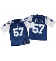 Men's Nike Dallas Cowboys #57 Damien Wilson Elite White/Navy Throwback NFL Jersey