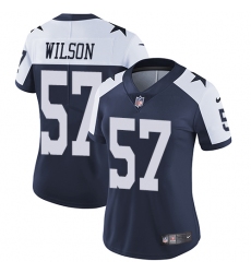 Women's Nike Dallas Cowboys #57 Damien Wilson Navy Blue Throwback Alternate Vapor Untouchable Elite Player NFL Jersey