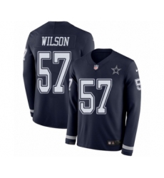 Youth Nike Dallas Cowboys #57 Damien Wilson Limited Navy Blue Therma Long Sleeve NFL Jersey