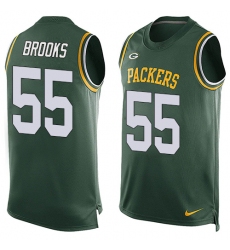 Men's Nike Green Bay Packers #55 Ahmad Brooks Limited Green Player Name & Number Tank Top NFL Jersey