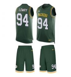 Men's Nike Green Bay Packers #94 Dean Lowry Limited Green Tank Top Suit NFL Jersey