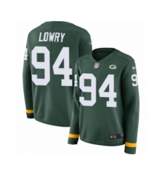 Women's Nike Green Bay Packers #94 Dean Lowry Limited Green Therma Long Sleeve NFL Jersey