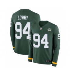 Youth Nike Green Bay Packers #94 Dean Lowry Limited Green Therma Long Sleeve NFL Jersey