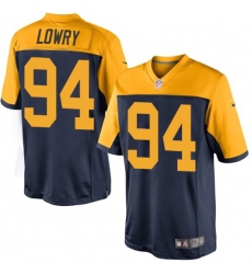 Youth Nike Green Bay Packers #94 Dean Lowry Navy Blue Alternate Vapor Untouchable Elite Player NFL Jersey