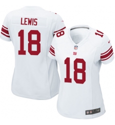 Women's Nike New York Giants #18 Roger Lewis Game White NFL Jersey