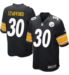 Men's Nike Pittsburgh Steelers #30 Daimion Stafford Game Black Team Color NFL Jersey