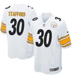 Men's Nike Pittsburgh Steelers #30 Daimion Stafford Game White NFL Jersey