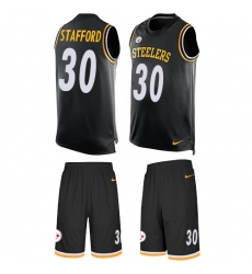 Men's Nike Pittsburgh Steelers #30 Daimion Stafford Limited Black Tank Top Suit NFL Jersey