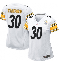 Women's Nike Pittsburgh Steelers #30 Daimion Stafford Game White NFL Jersey