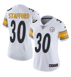 Women's Nike Pittsburgh Steelers #30 Daimion Stafford White Vapor Untouchable Elite Player NFL Jersey
