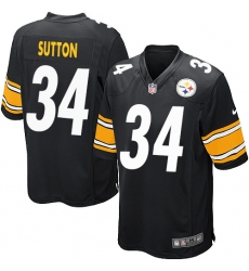 Men's Nike Pittsburgh Steelers #34 Cameron Sutton Game Black Team Color NFL Jersey