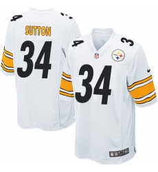 Men's Nike Pittsburgh Steelers #34 Cameron Sutton Game White NFL Jersey