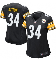 Women's Nike Pittsburgh Steelers #34 Cameron Sutton Game Black Team Color NFL Jersey