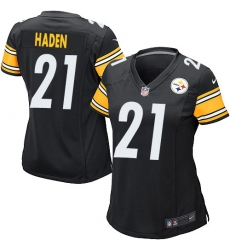Women's Nike Pittsburgh Steelers #21 Joe Haden Game Black Team Color NFL Jersey