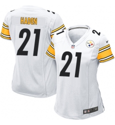 Women's Nike Pittsburgh Steelers #21 Joe Haden Game White NFL Jersey
