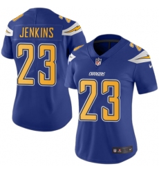 Women's Nike Los Angeles Chargers #23 Rayshawn Jenkins Limited Electric Blue Rush Vapor Untouchable NFL Jersey