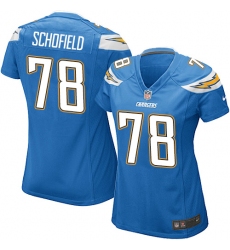 Women's Nike Los Angeles Chargers #78 Michael Schofield Game Electric Blue Alternate NFL Jersey