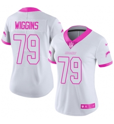 Women's Nike Los Angeles Chargers #79 Kenny Wiggins Limited White/Pink Rush Fashion NFL Jersey