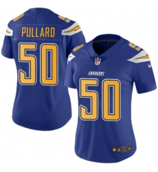 Women's Nike Los Angeles Chargers #50 Hayes Pullard Limited Electric Blue Rush Vapor Untouchable NFL Jersey