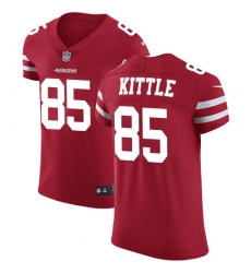 Men's Nike San Francisco 49ers #85 George Kittle Red Team Color Vapor Untouchable Elite Player NFL Jersey