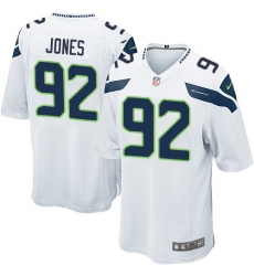 Men's Nike Seattle Seahawks #92 Nazair Jones Game White NFL Jersey