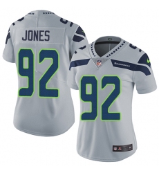 Women's Nike Seattle Seahawks #92 Nazair Jones Grey Alternate Vapor Untouchable Elite Player NFL Jersey