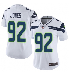Women's Nike Seattle Seahawks #92 Nazair Jones White Vapor Untouchable Elite Player NFL Jersey
