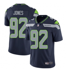 Youth Nike Seattle Seahawks #92 Nazair Jones Navy Blue Team Color Vapor Untouchable Elite Player NFL Jersey