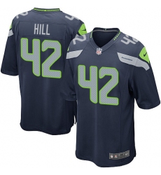 Men's Nike Seattle Seahawks #42 Delano Hill Game Navy Blue Team Color NFL Jersey