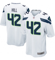 Men's Nike Seattle Seahawks #42 Delano Hill Game White NFL Jersey