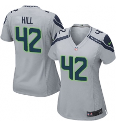 Women's Nike Seattle Seahawks #42 Delano Hill Game Grey Alternate NFL Jersey
