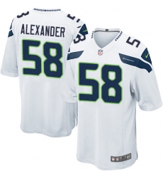 Men's Nike Seattle Seahawks #58 D.J. Alexander Game White NFL Jersey