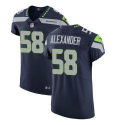 Men's Nike Seattle Seahawks #58 D.J. Alexander Navy Blue Team Color Vapor Untouchable Elite Player NFL Jersey