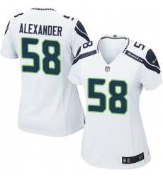 Women's Nike Seattle Seahawks #58 D.J. Alexander Game White NFL Jersey