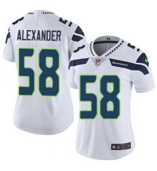 Women's Nike Seattle Seahawks #58 D.J. Alexander White Vapor Untouchable Elite Player NFL Jersey