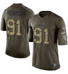 Men's Nike Seattle Seahawks #91 Sheldon Richardson Elite Green Salute to Service NFL Jersey