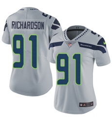 Women's Nike Seattle Seahawks #91 Sheldon Richardson Grey Alternate Vapor Untouchable Elite Player NFL Jersey