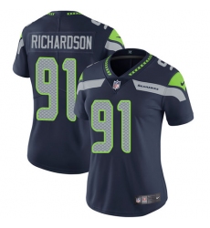 Women's Nike Seattle Seahawks #91 Sheldon Richardson Navy Blue Team Color Vapor Untouchable Elite Player NFL Jersey