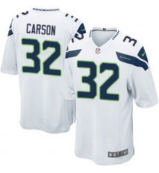 Men's Nike Seattle Seahawks #32 Chris Carson Game White NFL Jersey