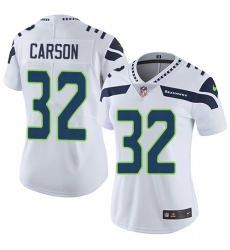Women's Nike Seattle Seahawks #32 Chris Carson White Vapor Untouchable Elite Player NFL Jersey