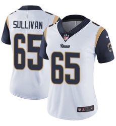 Women's Nike Los Angeles Rams #65 John Sullivan White Vapor Untouchable Elite Player NFL Jersey