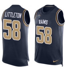 Men's Nike Los Angeles Rams #58 Cory Littleton Limited Navy Blue Player Name & Number Tank Top NFL Jersey
